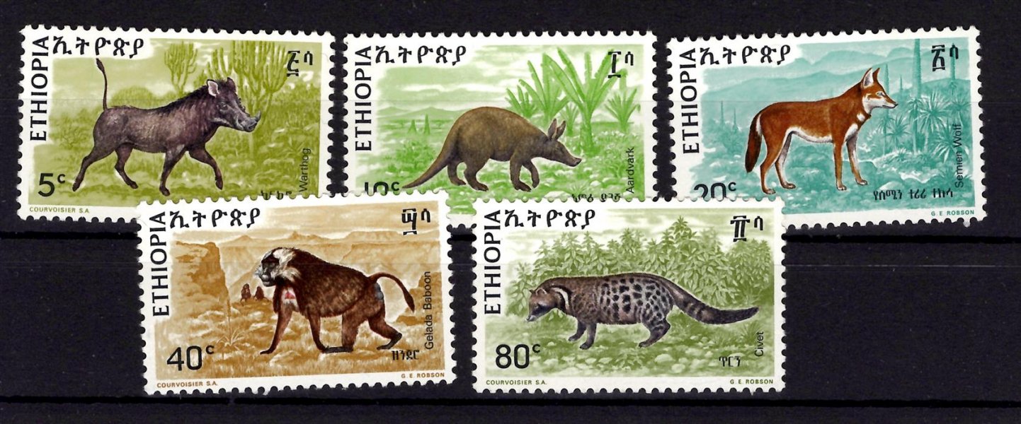 Ethiopie - Mi. 532 - 6, výplatní řada, fauna