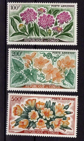 Congo- Mi. 9 - 11, výplatní řada, flora