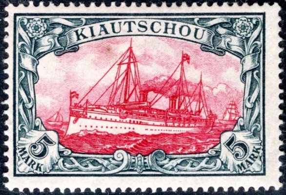 Kiautschou - Mi. 17, císařská jachta, 5 RM, bez průsvitky