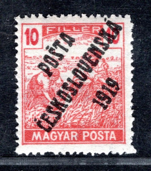 105a, typ III,  ženci, MAGYAR, červená 10 f