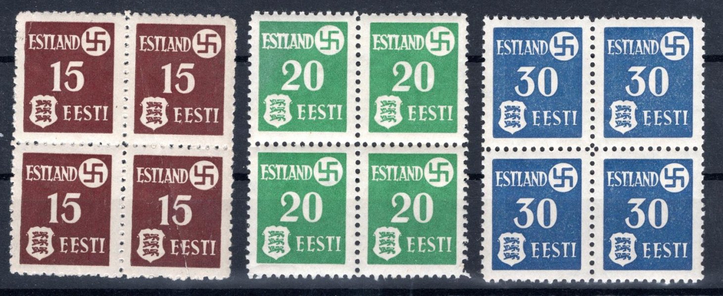 Estonsko - Mi. 1 - 3 y, 4 bloky, kompletní řada