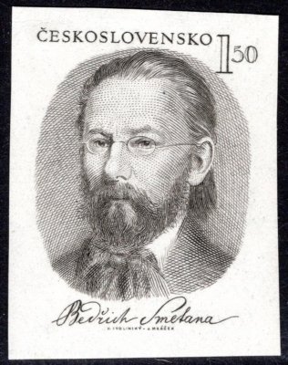 594 N, 1,50 Kč Bedřich Smetana - nezoubkovaný kus