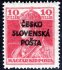 RV 146, Šrobárův přetisk, Karel, červená 10 f, zkoušeno Mrňák, Vrba