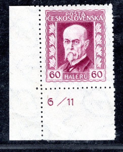 189 A, P 3, TGM, neotypie, hz 13 3/4:13 1/2 , rohová s DČ, fialová 60 h, zkoušeno Gilbert