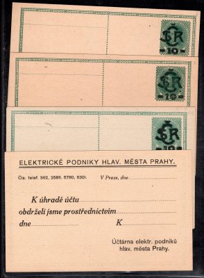 CDV velký monogram, 3 x typy + CDU 5a přítisk dopravních podniků