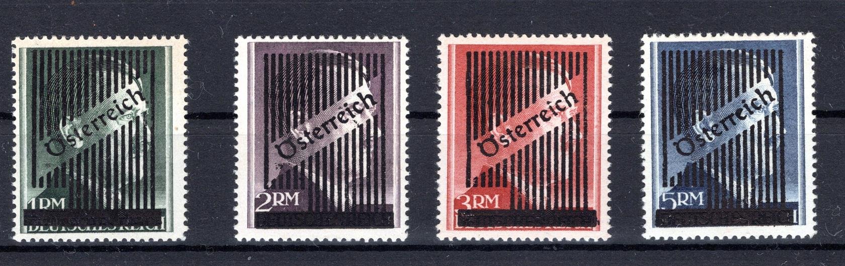 Rakousko - série 4 známek s přetiskem 