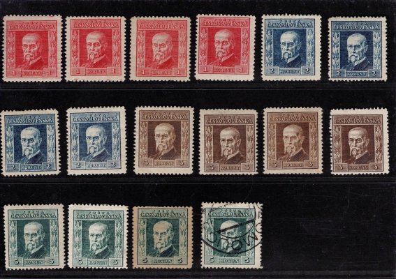 190 - 193 B, kompletní série nepoužité P5 - P8.,  P7, 5K  - 1 známka razítkovaná