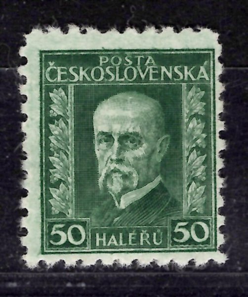 204 II, P 7, TGM, krajová, zelená 50 h, zkoušeno Vrba, hledaní známka