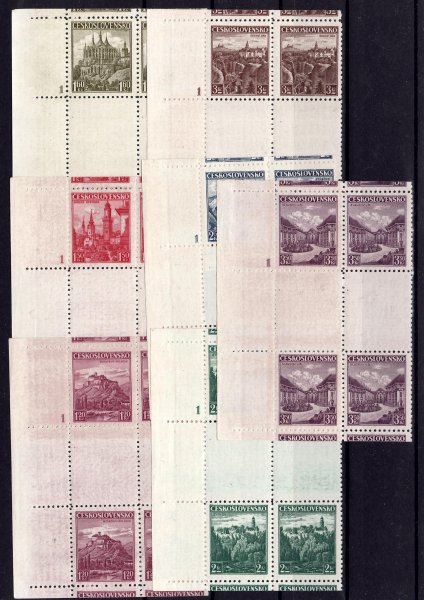 304 - 10 Ms, hrady, krajiny města, 4bloky svislá řezaná meziarší s DČ 1