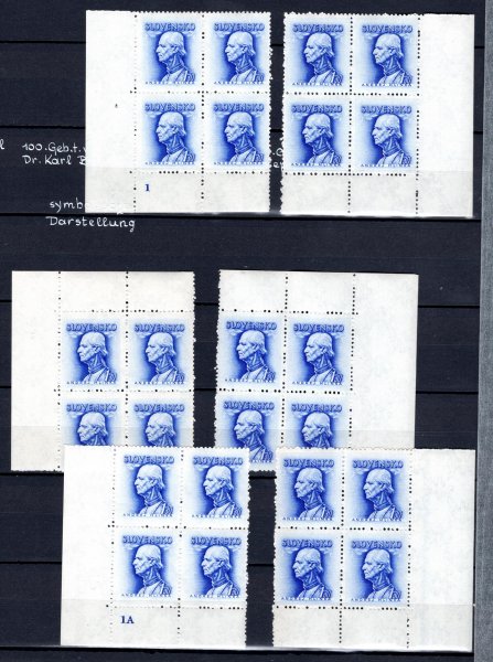 83X, 83Y; Portréty Andrej Hlinka 1,30 Ks, 6 x miniatúra, DZ 1A – P3, P4, bezP, DZ 1 – P3, P4, bezP, katalóg min. 80 €