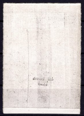 762 ZT, Hollar 30 h, otisk rytiny na lístku papíru, katalog neuvádí, hledané, zkoušeno Karásek