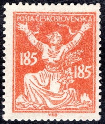 160 ZT, OR, 185 h v barvě červenooranžové,  tisk na lepu, vzácné,  zkoušeno Karásek