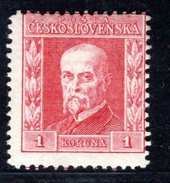 194, P 6, typ II, TGM, červená 1 Kč