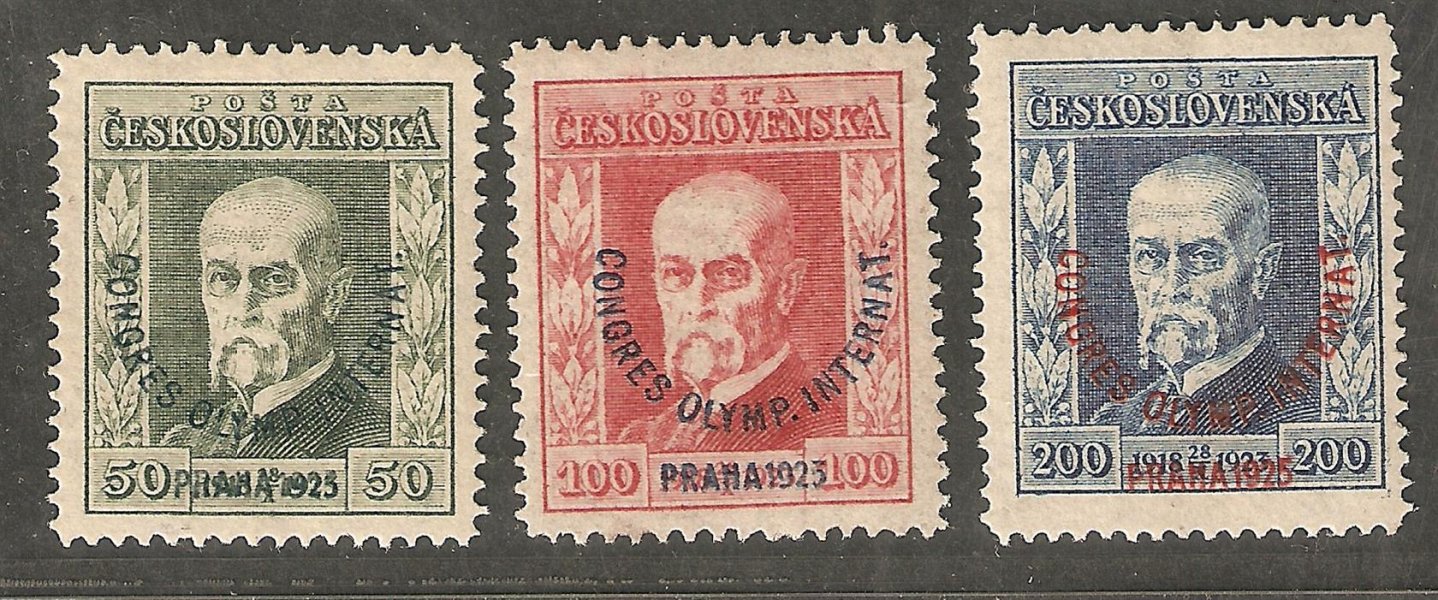 180 - 182, Olympijský kongres, hezká řada bez znaleckých značek, katalog 2 500,-