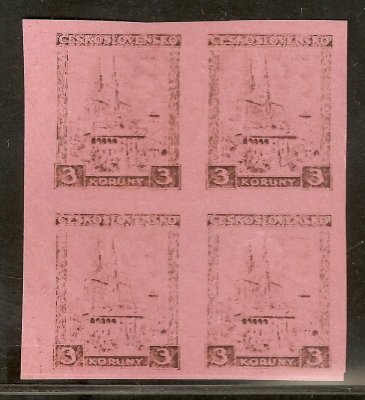 254 ZT čtyřblok na růžovém papíru, zk. Stu