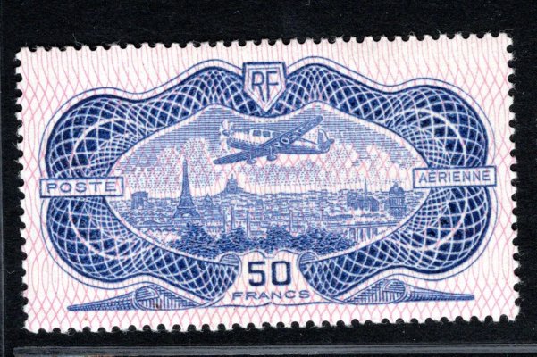 Francie  321  Bankovka, 50 F modrá, hledaná známka, katalog 1100,- Euro