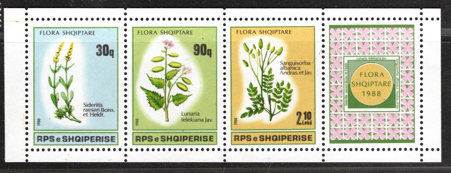 Albanie  Mi. 2358 - 60, květiny list sešitku
