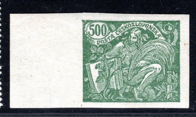 168 N  krajová známka 500 h zelená s obtiskem , zk. Ka, hledané