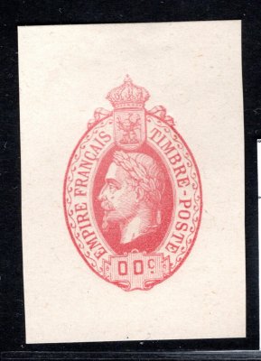 Francie ZT -  návrh na známky emise Napoleon na kartonovém papíru v červené barvě, dekorativní