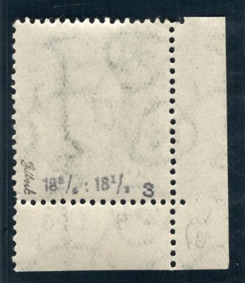 188 A, P 3, TGM, neotypie, zelená 50 h, rohová s DČ 4 B I 26 , zk. Gilbert