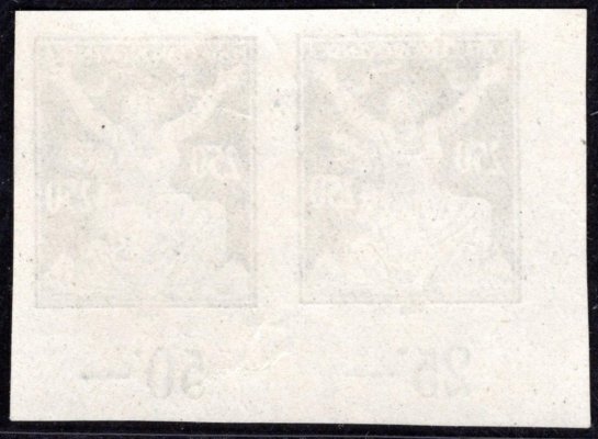 160 ZT, černotisk, papír známkový s lepem, levá dolní rohová dvoupáska s počítadly a DZ - přerušená destinná čárka pod ZP 91, 250 h
