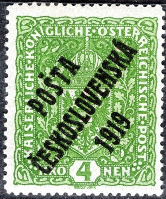 50 I, typ II, formát úzký, znak, zelená 4 K, zkoušeno Gilbert