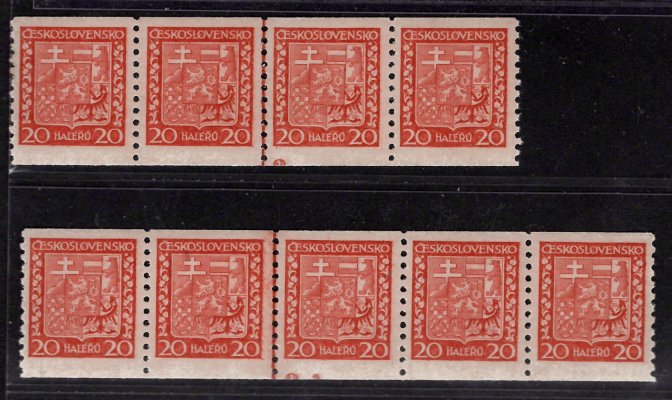 250 A, státní znak, svitkové s DČ 2 a 2A (část)