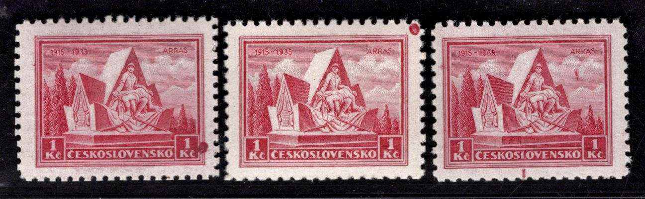 289, Arras, skvrny v obraze, červená 1 Kč, sestava
