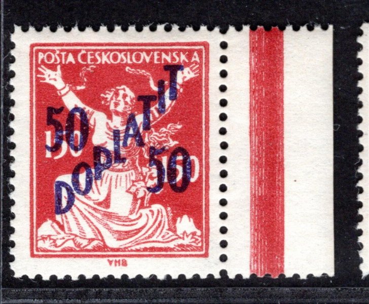 DL 50 B, doplatní, OR,  řz 13 3/4, krajová, 50/150 h červená, zkoušeno Gilbert