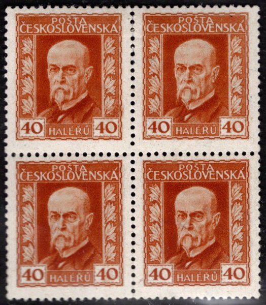 187 A, P 4, neotypie, TGM, 4blok, oranžová 40 h