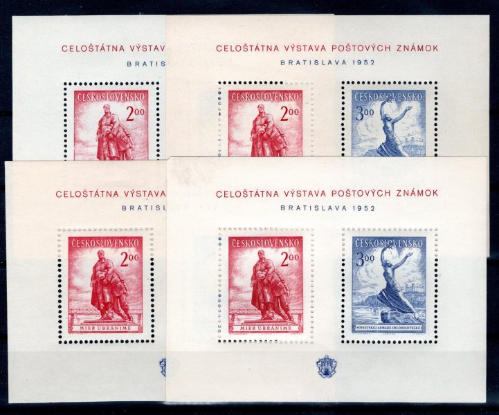 691 - 692 A; 4 odstíny červené