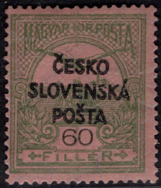 RV 136, Šrobárův přetisk,II. náklad, zelená 60, zkoušeno Lešetický