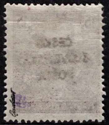 RV 142, Šrobárův přetisk, fialová 15 f, zkoušeno Ondráček