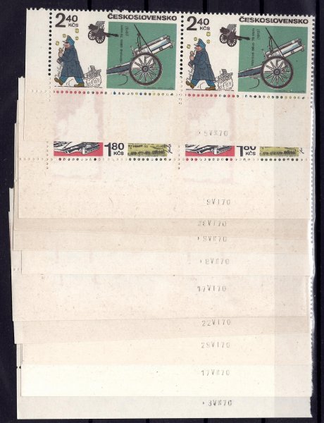 1834-1838; levé rohové 2pásky s daty tisku