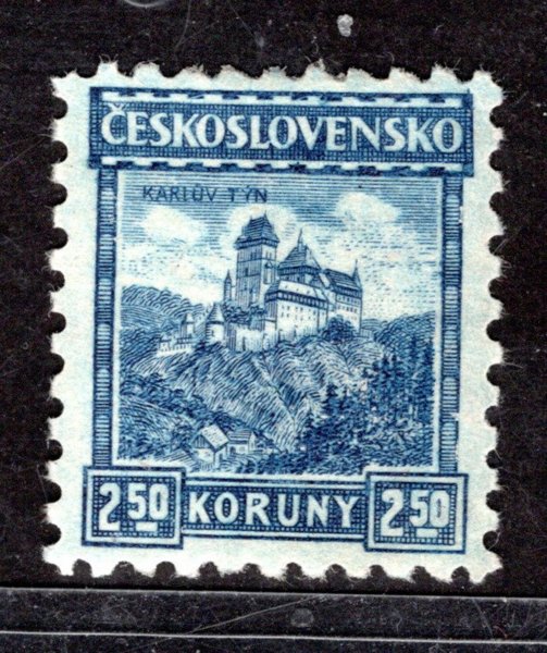 215, P 6, hrady, krajiny, města, Karlštejn, modrá 2,50 Kč