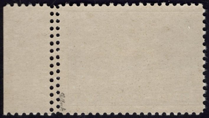 Pr 1A, Terezín, balíková připouštěcí známka, krajová s dvojitou perforací na pravé straně, zkoušeno Gilbert, vzácné, (katalog 20 000)