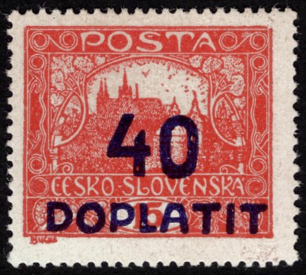 DL 30 B, typ II, doplatní, 40/15, cihlově červená, zkoušeno Stupka, Vrba, vzácná a hledaná známa