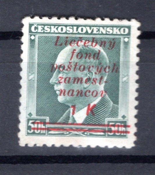 315, Beneš, s přetiskem "Liečebný fond", zelená 50 h