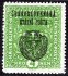 RV 39a, II. Pražský přetisk, papír žilkovaný, znak, zelená 4 K, zkoušeno  Vrba