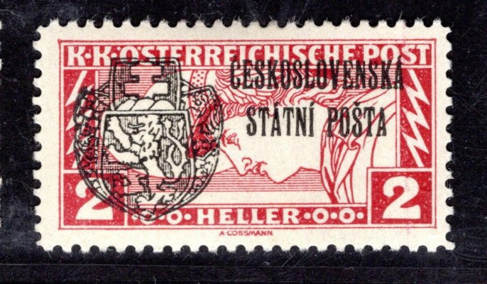 RV 41, II. Pražský přetisk, obdélník, hnědočervená 2 h, zkoušeno  Vrba
