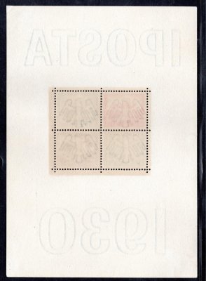 DR - Mi. Bl.1, IPOSTA, (105 x 148), aršík k mezinárodní poštovní výstavě