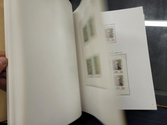 Slovensko, 1993 - 1999, nekompletní, ale velmi slušně zastoupená sbírka na zasklených listech v modrých pérových deskách, obsahuje i PL, aršíky, černotisky, desetibloky, nafoceno