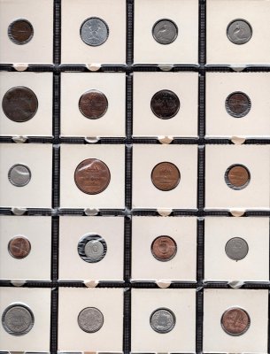165 mincí Svět Jugoslávie, Libanon,Laos,Norsko Nepál, oběžné mince katalogizované podle států další Švédsko, Španělsko atd