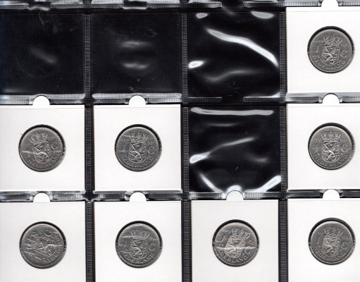 Lot 129 mincí Holandsko1948-1980 centy , guldeny,oběžné mince , zásobníkns katalogem mincí daného období