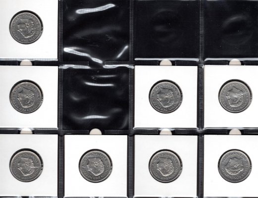 Lot 129 mincí Holandsko1948-1980 centy , guldeny,oběžné mince , zásobníkns katalogem mincí daného období