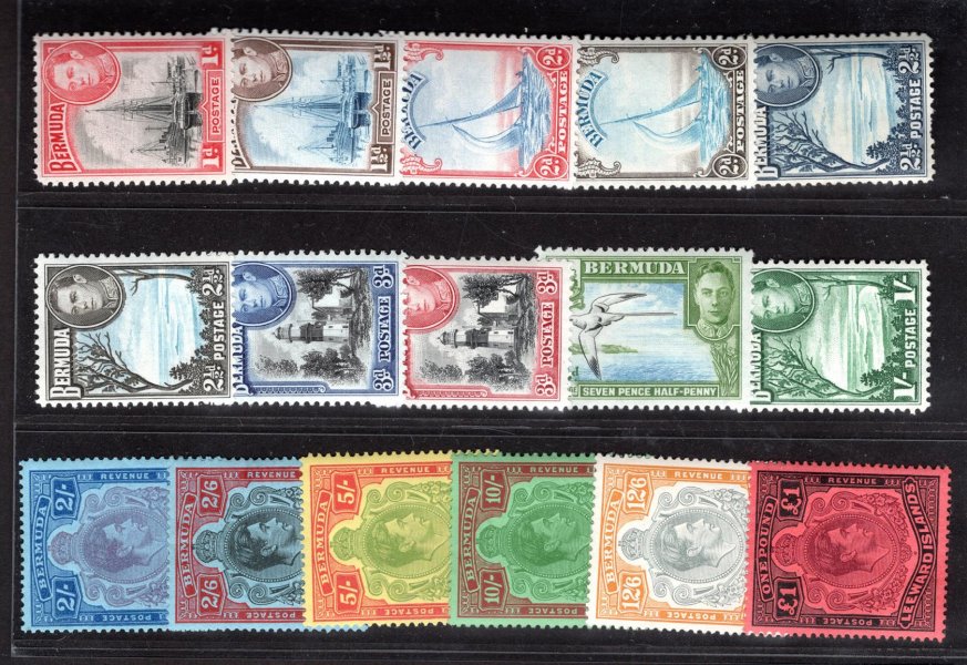 Bermuda - SG 110 - 121, výplatní, Jiří VI