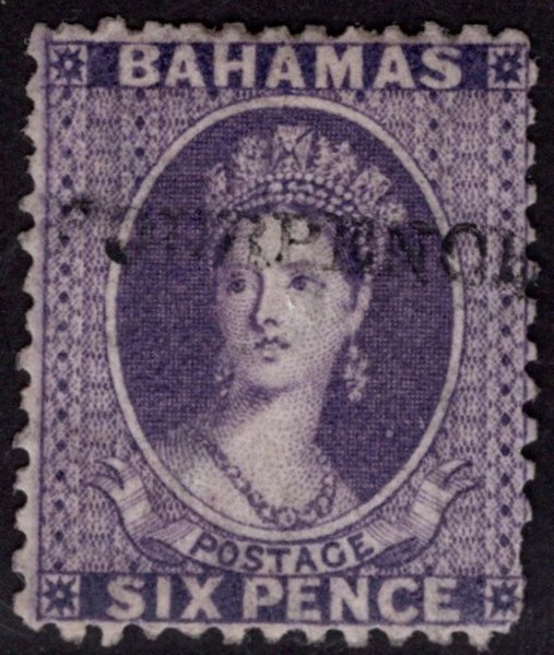 Bahamas - SG 45, Viktoria, přetisk