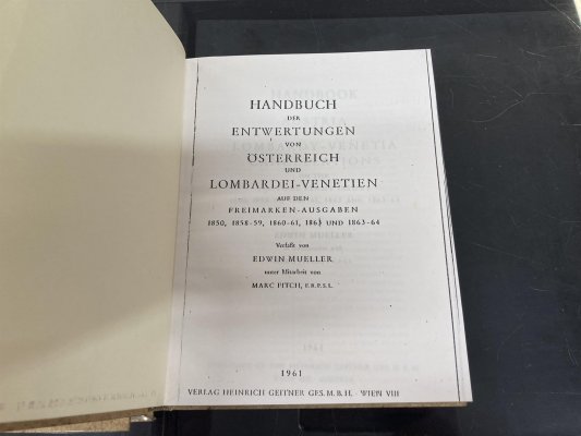 E.Müller: Handbuch der Entwertungen von Österreich und Lomb-Ven. Ausg. I.-V.emise, Wien 1961 - Významné dílo dosud nepřekonané ve dvou svazcích, hledané 