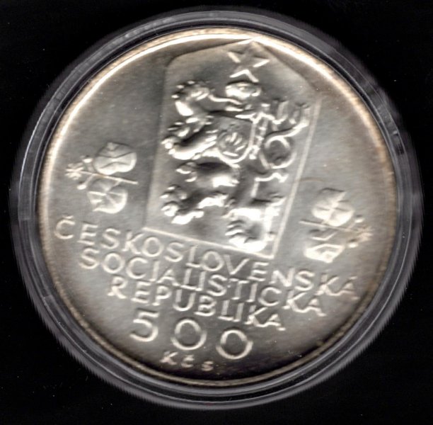 1988 500Kčs Československá federace Ag, Ag.900 24g 40mm Kremnica
