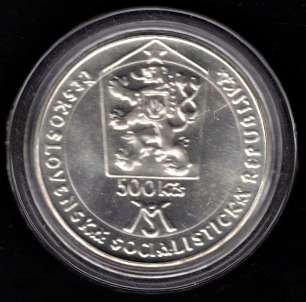 1988 500Kčs Matice slovenská Ag, Ag.900 24g 40mm Kremnica
